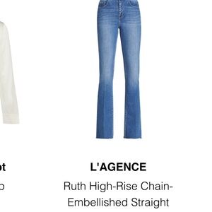 L'AGENCE Blue Straight Leg Jeans